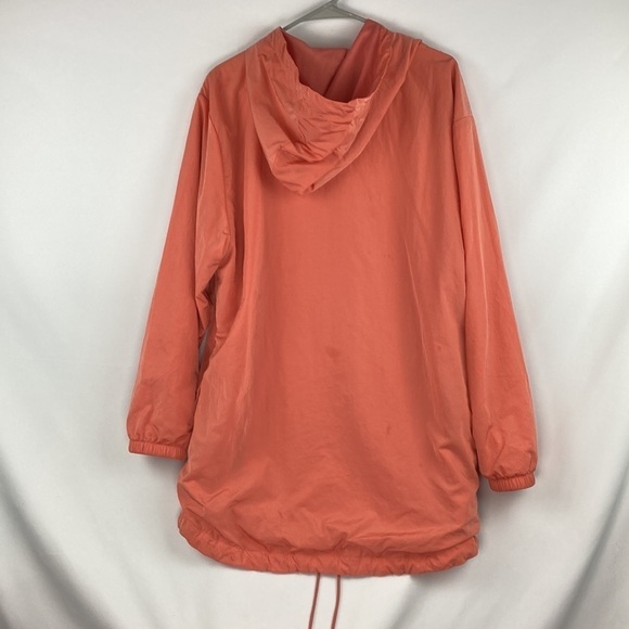 Pink coral full zip over sized lightweight hooded jacket - Picture 6 of 7